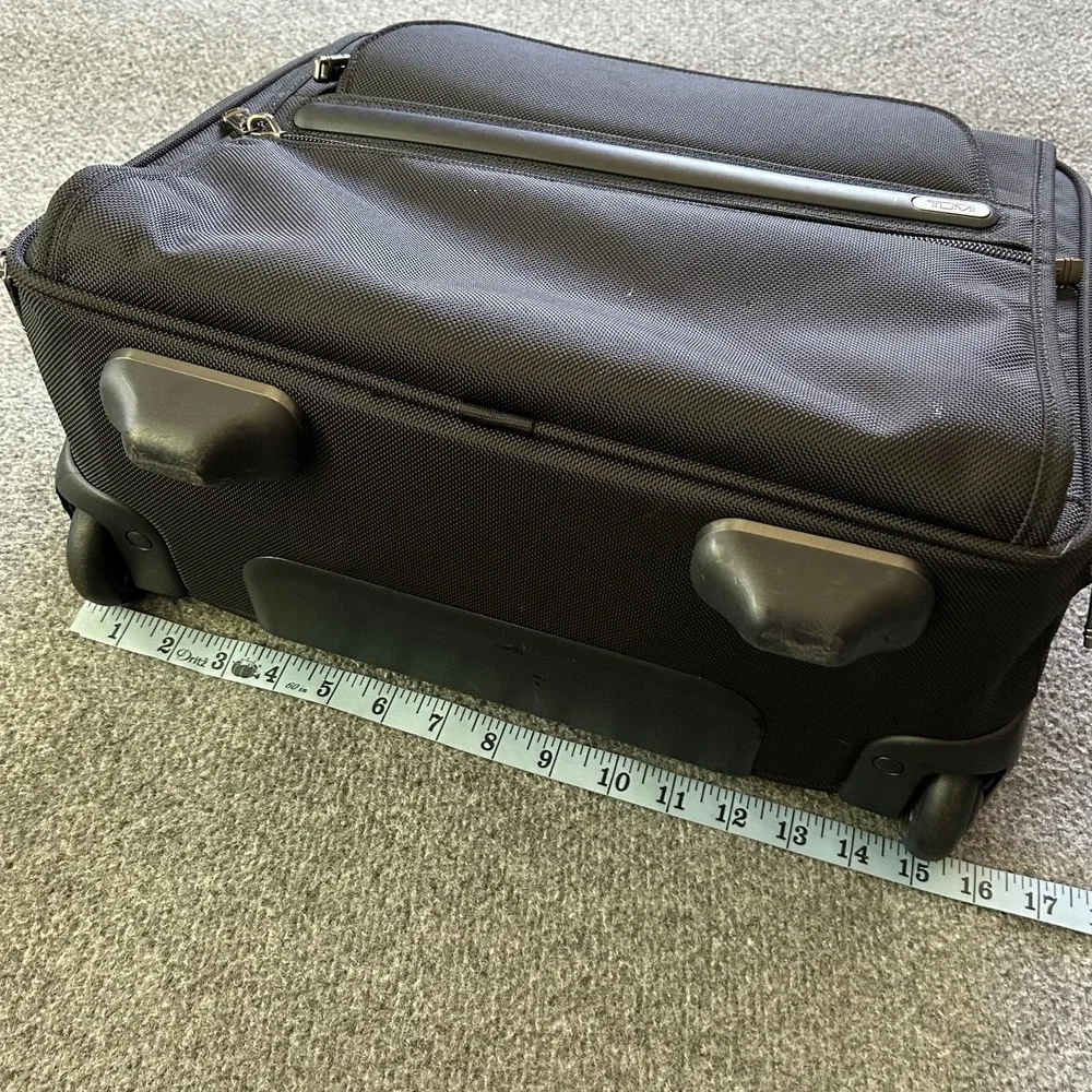 TUMI Alpha Wheeled Compact Computer Brief Black Ballistic Nylon Rolling 26102